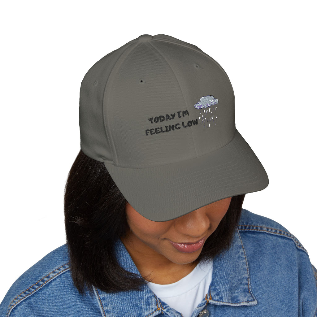 Embroidered Mood Cap - Today I'm Feeling Low, Gift for Friends, Anxiety Relief, Casual Wear, Unique Fashion Statement