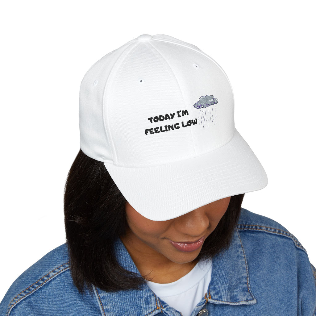Embroidered Mood Cap - Today I'm Feeling Low, Gift for Friends, Anxiety Relief, Casual Wear, Unique Fashion Statement