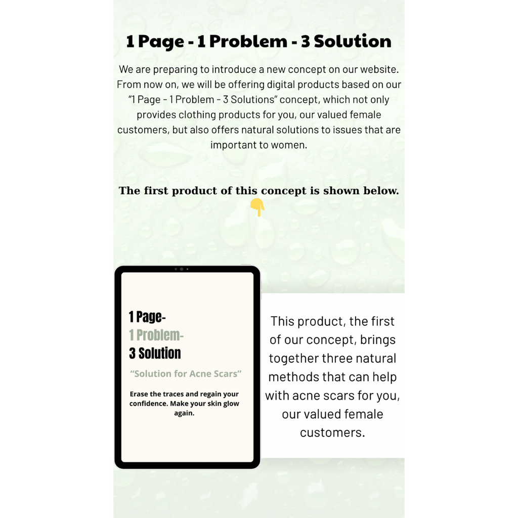 1 Page - 1 Problem - 3 Solution : Solution for Acne Scars