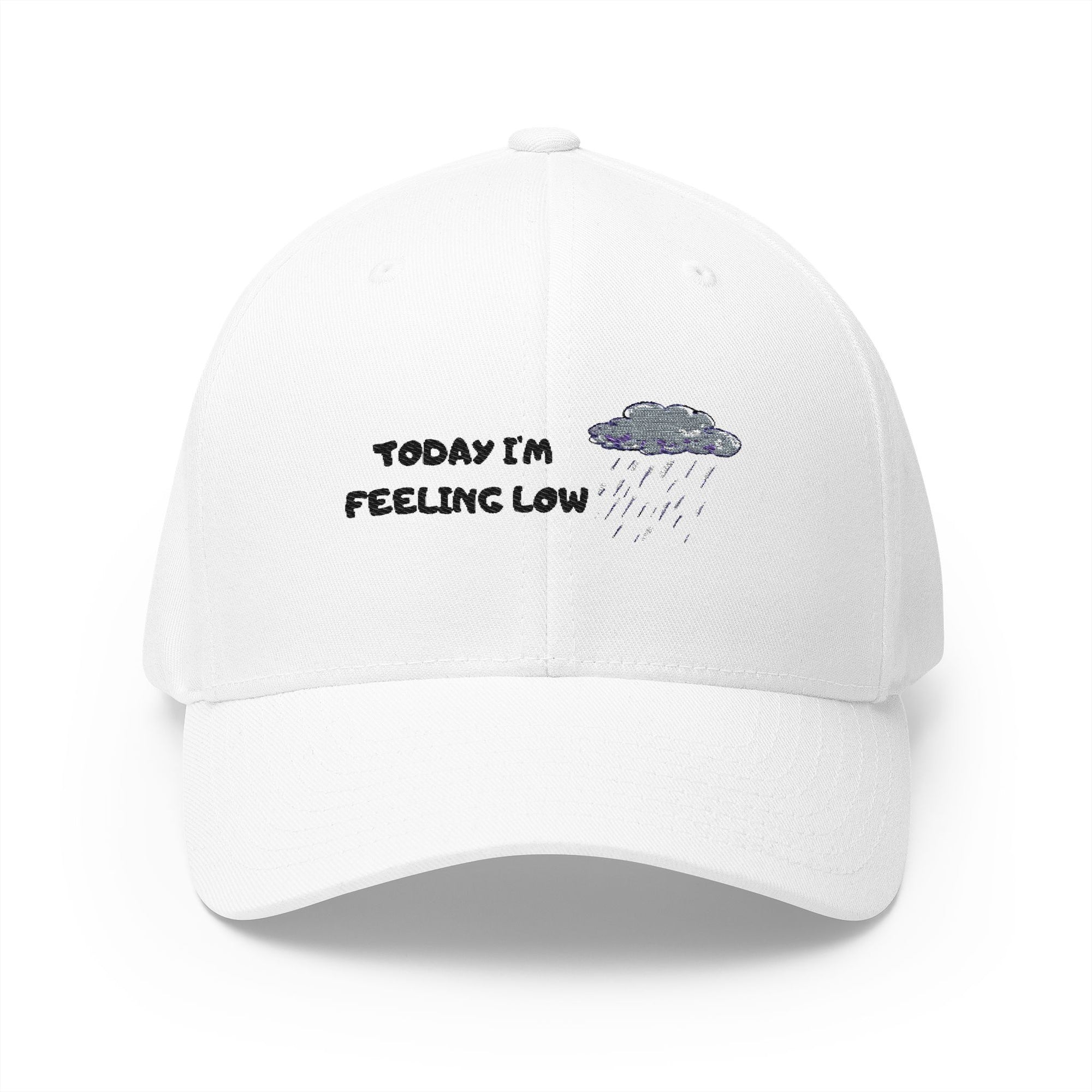 Embroidered Mood Cap - Today I'm Feeling Low, Gift for Friends, Anxiety Relief, Casual Wear, Unique Fashion Statement
