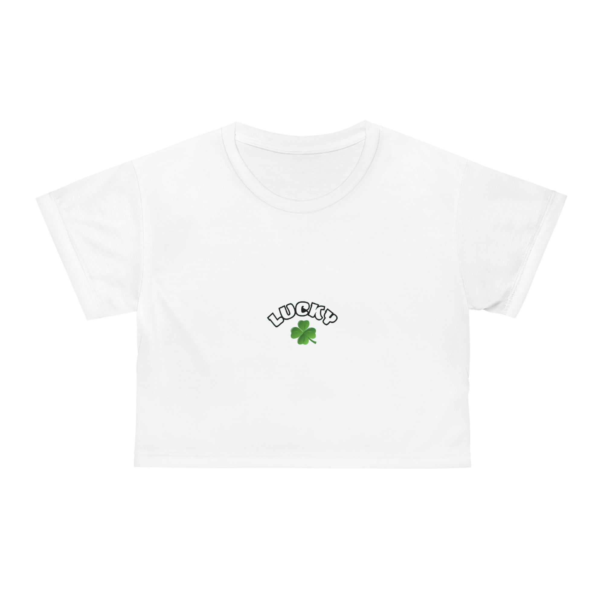 Lucky Clover Crop Tee - Feel Good Vibe for St. Patrick's Day, Casual Wear, Lucky Charm, Gift for Friends and Family, Trendy Tee