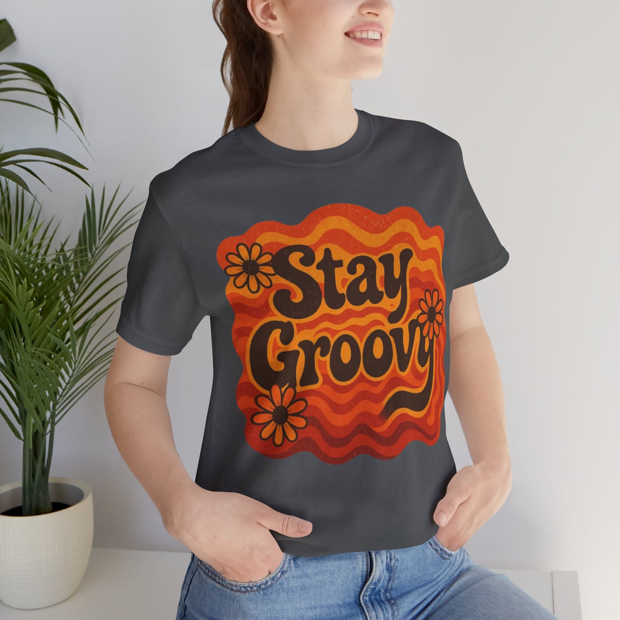 Groovy Short Sleeve Tee - Stay Groovy Graphic T-Shirt for Retro Lovers, Unisex Casual Wear, Vintage Style Gift, Summer Essential, [...]